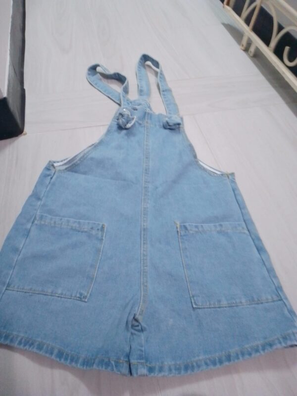Women’s Short Denim Jumpsuit – Stylish Blue